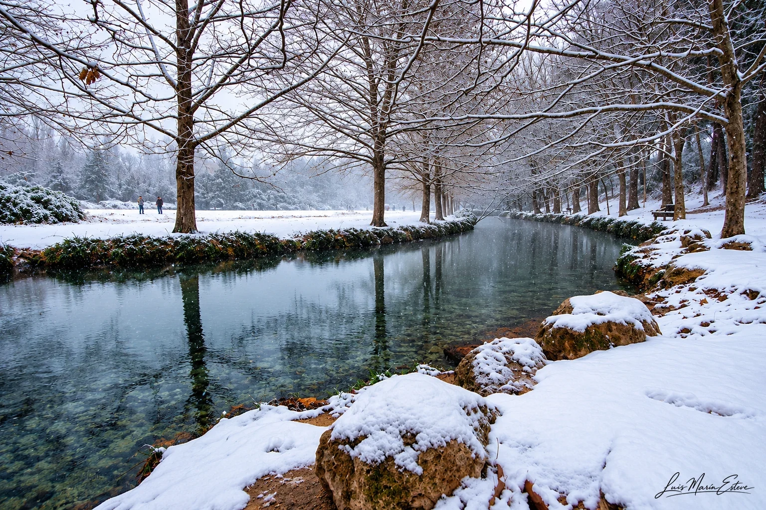 Las Fuentes del Marqués con nieve