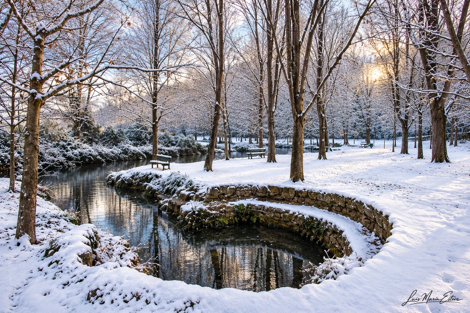 Paseo nevado en las Fuentes del Marqués